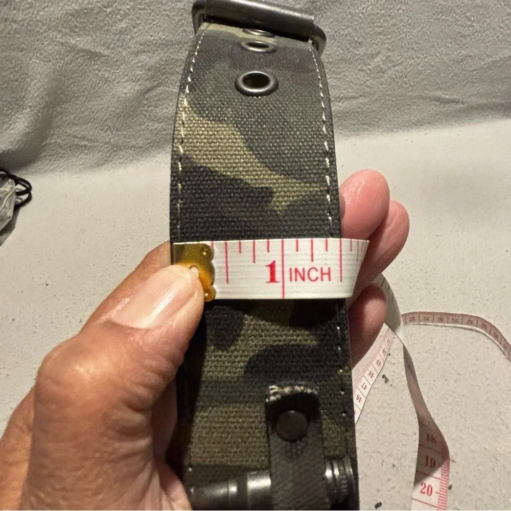 Men's Camo Canvas Faux Ammunition Studded Belt Sz 36 Gorpcore Streetwear